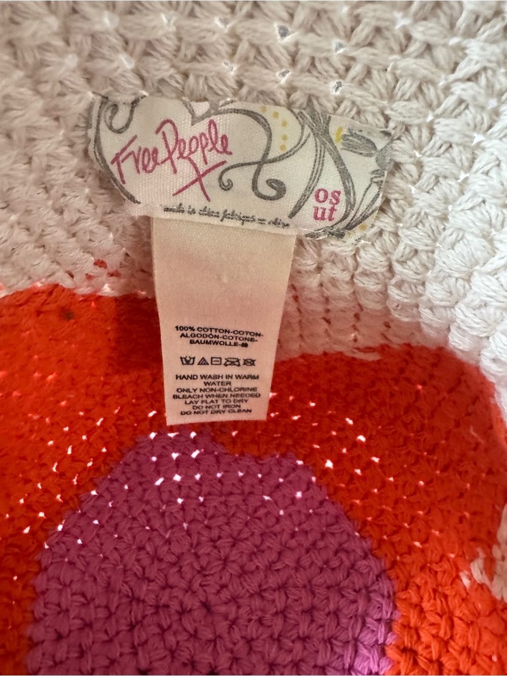 Free People Garden Grove Crochet Hat One Size Boho Beach Festival - Picture 6 of 6